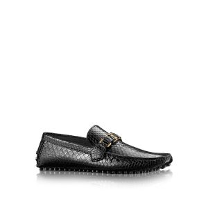 Replica Louis Vuitton Major Open-back Loafers In Black Leather for Sale