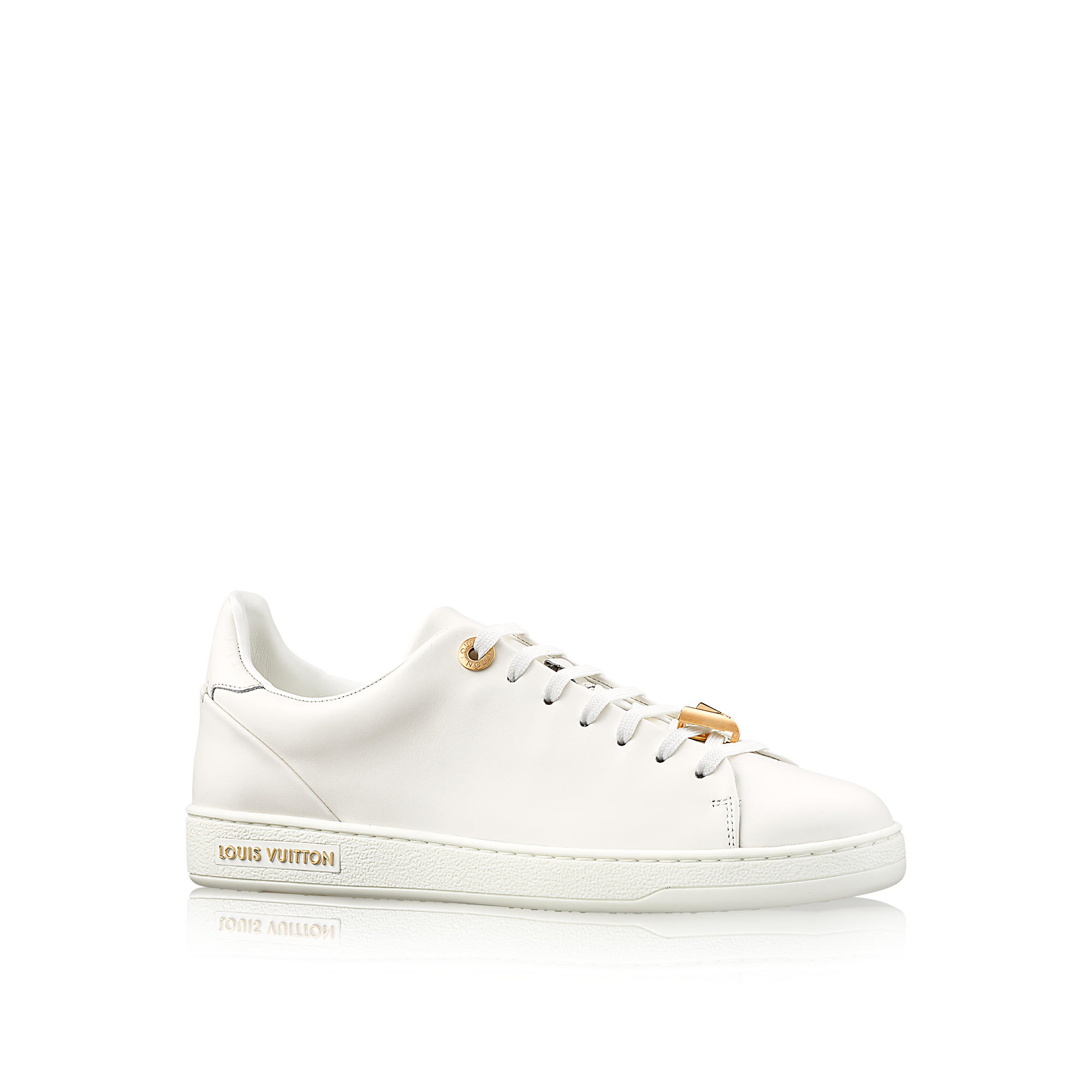 LOUIS VUITTON Calfskin Monogram Frontrow Sneaker 35 White 1268778