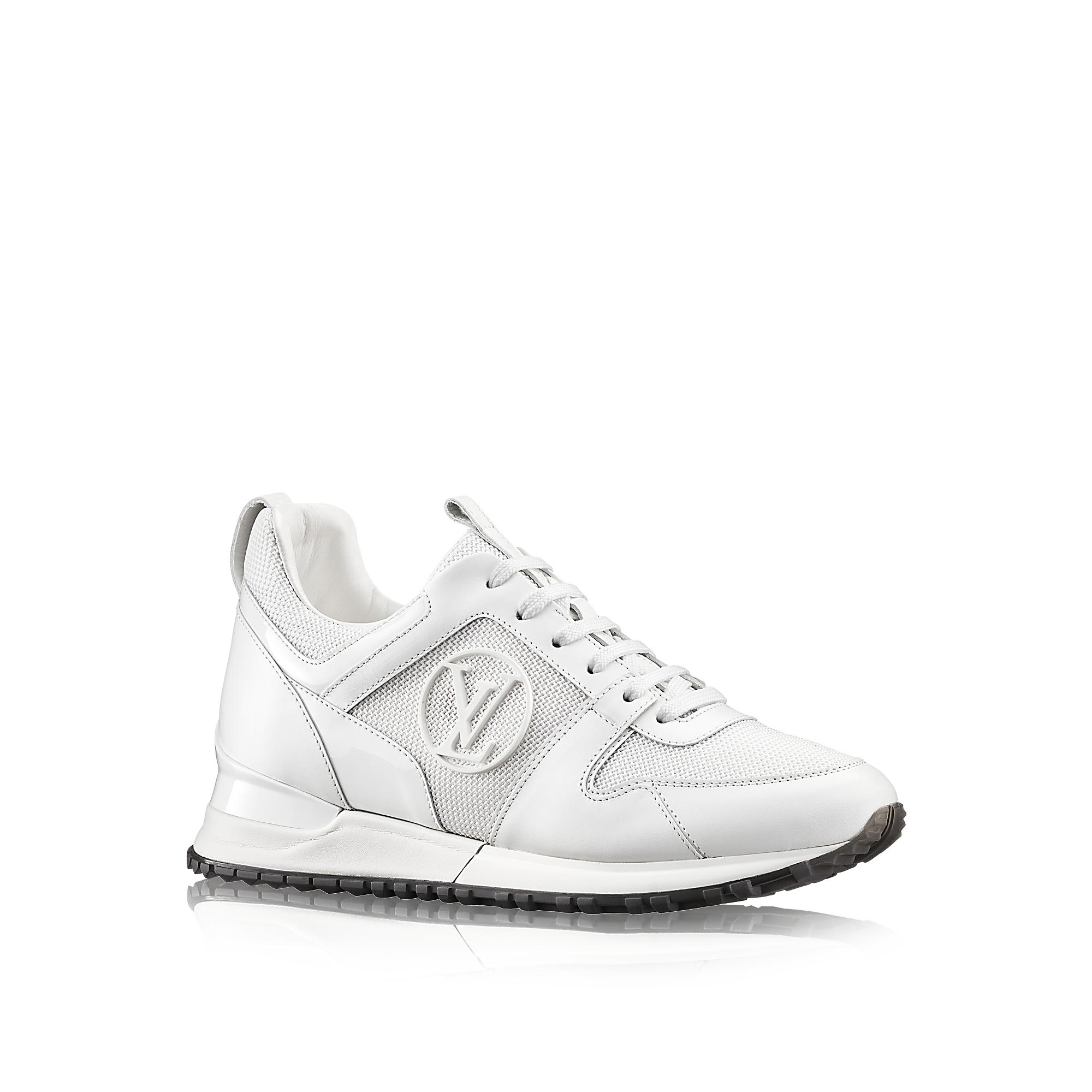 Louis Vuitton White Mesh and Leather Run Away Lace Up Sneakers
